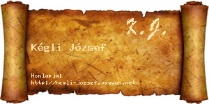 Kégli József névjegykártya